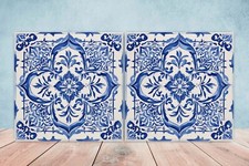 Spanish Ceramic Wall Tiles Mediterranean Kitchen Deco Backsplash Tiles Set of 2