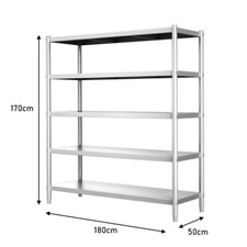 Stainless Steel Garage Kitchen Storage Shelf 4/5 Tier Commercial Shelving Rack