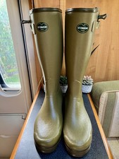 Le Chameau Chasseur Neoprene Lined Wellies UK Size 11 Full Zip Calf 41cm RRP£330