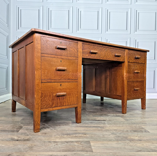 Antique oak writing desk - oak,