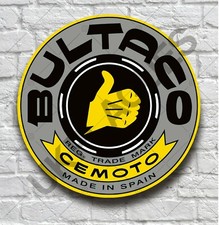 BULTACO 2FT LARGE GARAGE SIGN PLAQUE MOTORBIKE TRIAL DIRT BIKE MOTORCYCLE BRINCO