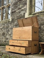 Antique Pine Campaign Chest