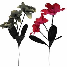 3 Head Cymbidium Orchid Spray - Artificial Silk Flowers Stem Discounted