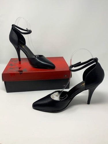 Pleaser black leather court - black,