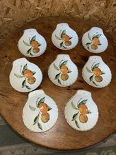 Royal Worcester Evesham Shell Dishes Fine Porcelain Appetiser Scallop Plates X8