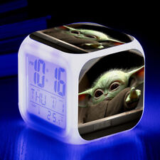 Star Wars Master Yoda Grogu 7-Color Changing Nightlight Alarm Clock In Box Gift