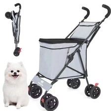 Pet Stroller Dog Cat Puppy Pram Pushchair Travel Cart Jogging Buggy Carrier