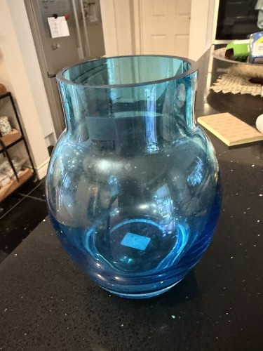 Blue glass vase - blue, and