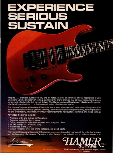 1989 hamer guitar - •,