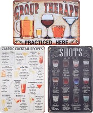 3 Pcs Cocktail Bar Signs