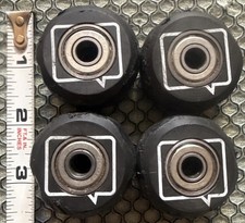 4 Valo Black Comment Box Anti Rocker Grind Wheels w Bearings Used Inline Skate