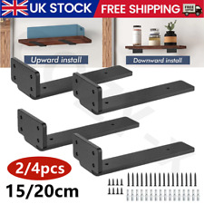 2/4x Floating Shelf Brackets 15/20CM Heavy Duty Metal for Support Wall Hanging