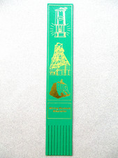 Leather BOOKMARK WALES Big Pit Mining Museum Blaenafon Welsh GREEN Unused