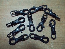 10pcs Plastic Swivel Spring Snap Hook Black Clasp For Paracord Lanyard