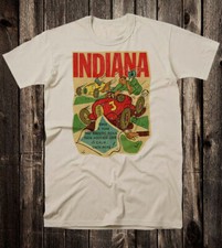 Retro Travel Tee T Shirt Indiana Drag Racing Indy 500 Racers Road Hoosier