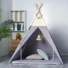 Large Children Indian Tent Canvas Teepee Wigwam Indoor Outdoor Kids Play House,