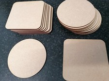 10x Wooden MDF Plain Coasters