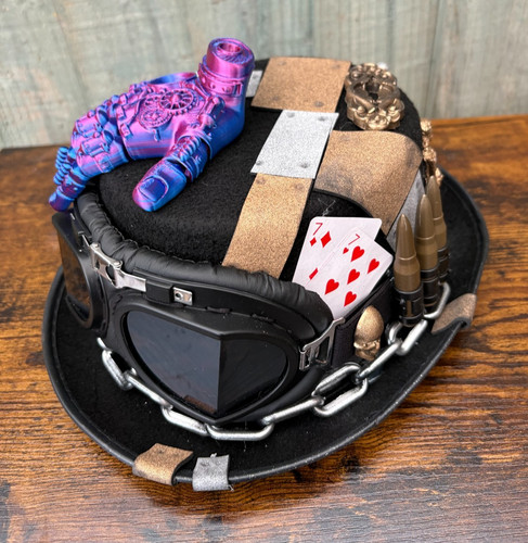 Unique steampunk top hat - top,