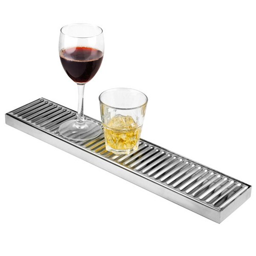 Stainless steel long drip tray - stainless,