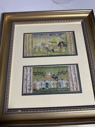 Pair indo persian miniature - pair,