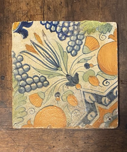 17th century dutch delft tile - century,