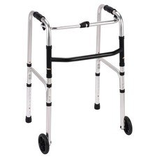 Lightweight aluminium folding zimmer walking frame, 2 wheels ECWF02 Ex-Demo