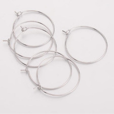 50 x Earring Hoop Wires Wine