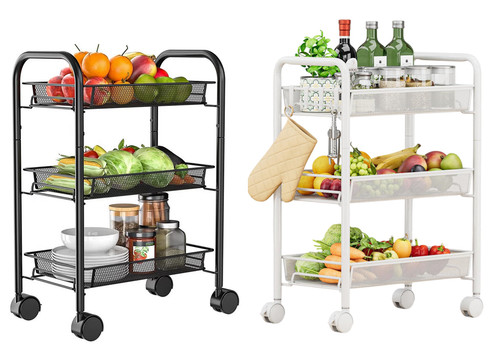Tier slim storage trolley - 3-tier,