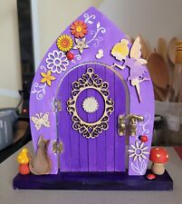 Fairy door garden decor children toy hand painted wooden door 