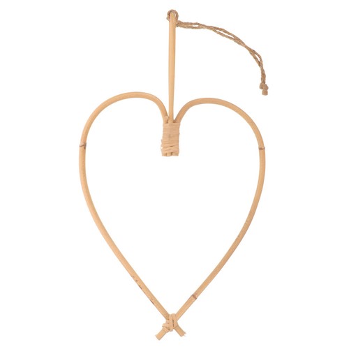 Rattan heart wall ornament - rattan,