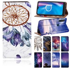 UK Leather Phone Stand Wallet Cover Case For Alcatel 1C/1S 2020/1V 2020/3L 2020