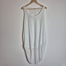 Made In Italy M White Cotton Sleeveless Tulip Cocoon Hem Midi Dress Holiday