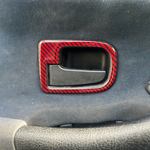 Red carbon fiber door - red,