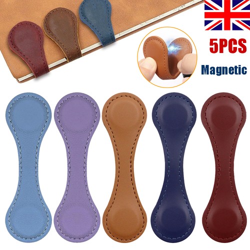 Magnetic leather bookmark - leather,