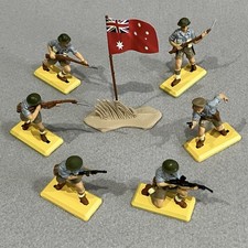 Britains Compatible Deetail 6x WW2 Australian Soldiers (DSG) METAL BASES