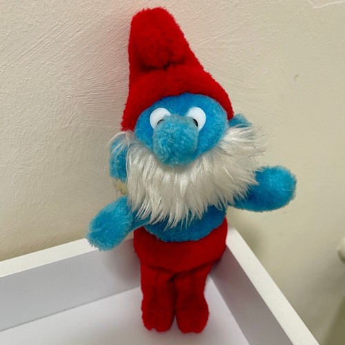 Plush smurf toy blue - smurf, red
