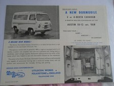 Austin 10-12 cwt van Dormobile 2 & 4 Berth Caravan brochure Jan 1961 UK market