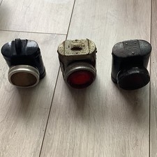 3 bike lamps 1940-60s ? drydex .GEC .everready no  lens + bulb untested parts
