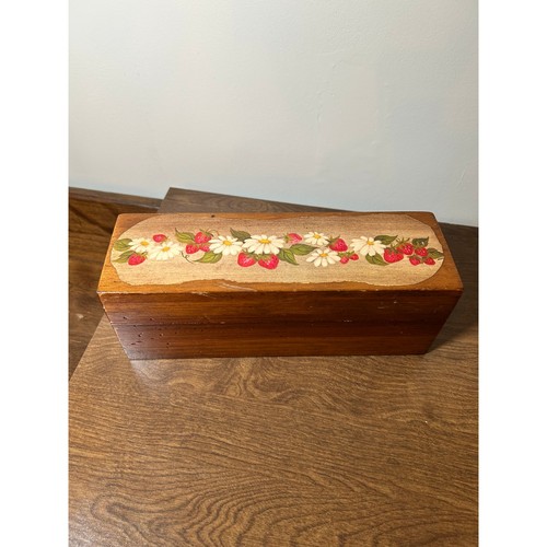 Vintage wooden recipe box - vintage,