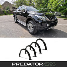 GLOSS BLACK SLIM FENDER FLARES FOR MITSUBISHI L200 TRITON SERIES 5 2015-2019