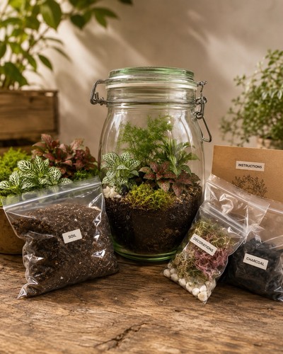 Diy terrarium full kit with - diy,
