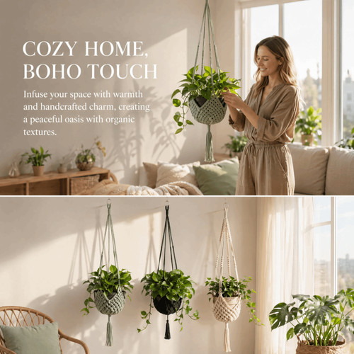 1pc macrame plant hanger net - macrame,