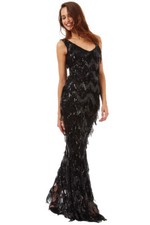 Goddiva Stephanie Pratt Sequin Flapper Maxi Wedding Eve Prom Party Dress