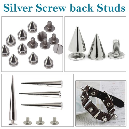 Silver screwback studs metal - silver,