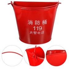 1pc Red Emergency Sand Buckets Reusable Fire-fighting Bucket Equipment