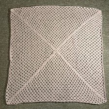 Hand Crocheted Light Pink Baby Knees Blanket Granny Square 35 x 35 Inches