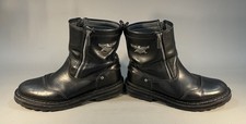 Harley Davidson 9” Men's Motorcycle Boots Size 11 Black Leather Side Zip