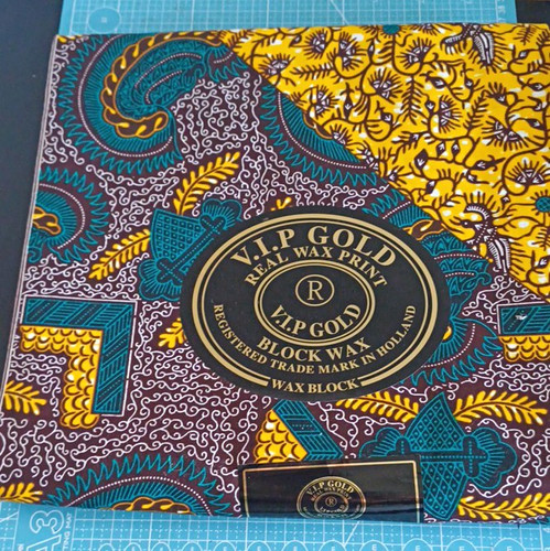 Gold african wax print - wax,