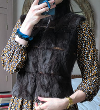 Vintage Womens Real Rabbit Fur