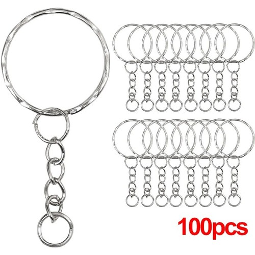 100pcs silver keyring blanks - silver,